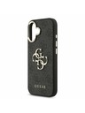 Guess Guess PU Leather 4G Metal Logo Gold Frame Задний Чехол за iPhone 17 Black