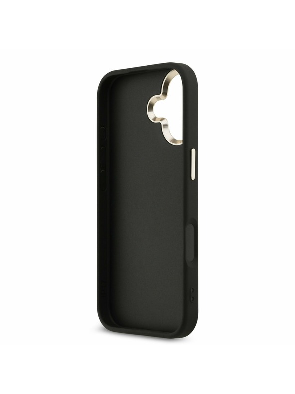 Guess Guess PU Leather 4G Metal Logo Gold Frame Задний Чехол за iPhone 17 Black