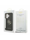 Guess Guess PU Leather 4G Metal Logo Gold Frame Задний Чехол за iPhone 17 Black