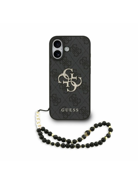 Guess Guess PU 4G Metal Logo Strap Задний Чехол за iPhone 17 Black