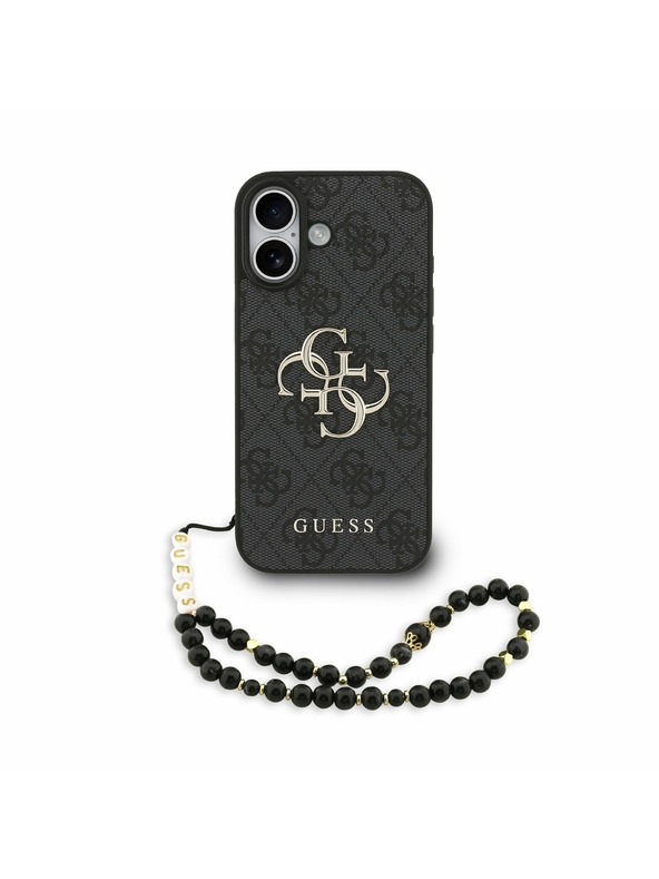 Guess Guess PU 4G Metal Logo Strap Задний Чехол за iPhone 17 Black