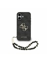Guess Guess PU 4G Metal Logo Strap Задний Чехол за iPhone 17 Black