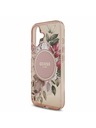 Guess Guess IML Flowers Strap MagSafe Задний Чехол за iPhone 17 Pink