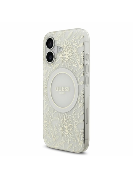 Guess Guess IML Flowers Allover Strap MagSafe Задний Чехол за iPhone 17 White