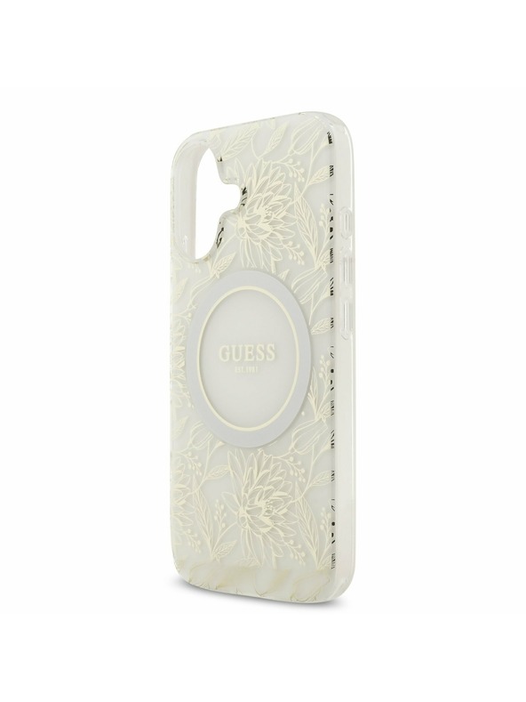 Guess Guess IML Flowers Allover Strap MagSafe Задний Чехол за iPhone 17 White