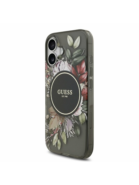 Guess Guess IML Flowers Strap MagSafe Задний Чехол за iPhone 17 Black