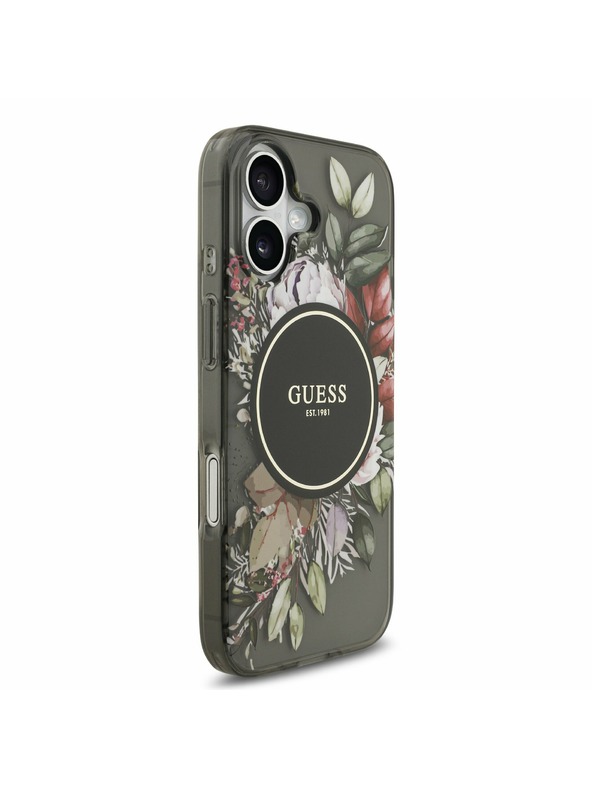 Guess Guess IML Flowers Strap MagSafe Задний Чехол за iPhone 17 Black