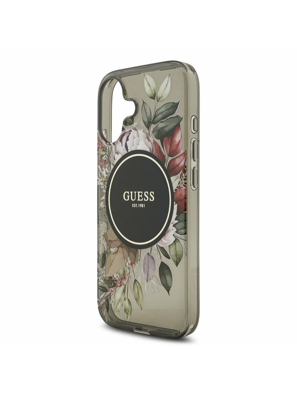 Guess Guess IML Flowers Strap MagSafe Задний Чехол за iPhone 17 Black