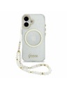 Guess Guess IML Glitter Script Strap MagSafe Задний Чехол за iPhone 17 Transparent