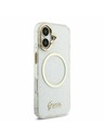 Guess Guess IML Glitter Script Strap MagSafe Задний Чехол за iPhone 17 Transparent