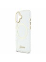 Guess Guess IML Glitter Script Strap MagSafe Задний Чехол за iPhone 17 Transparent