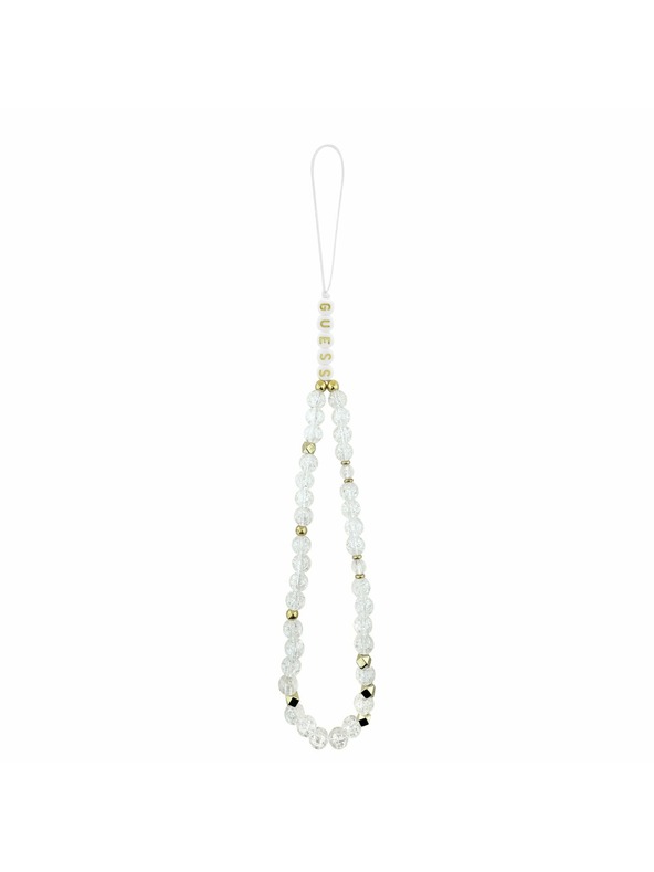 Guess Guess IML Glitter Script Strap MagSafe Задний Чехол за iPhone 17 Transparent