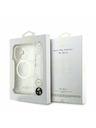 Guess Guess IML Glitter Script Strap MagSafe Задний Чехол за iPhone 17 Transparent