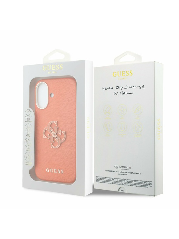 Guess Guess PU Resin Logo Задний Чехол за iPhone 17 Orange