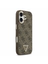 Guess Guess PU Leather 4G Strass Triangle Logo Gold Frame MagSafe Задний Чехол за iPhone 17 Brown