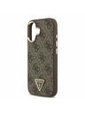 Guess Guess PU Leather 4G Strass Triangle Logo Gold Frame MagSafe Задний Чехол за iPhone 17 Brown