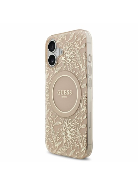 Guess Guess IML Flowers Allover Strap MagSafe Задний Чехол за iPhone 17 Pink