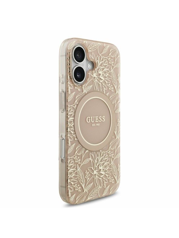 Guess Guess IML Flowers Allover Strap MagSafe Задний Чехол за iPhone 17 Pink