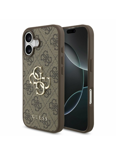 Guess Guess PU 4G Metal Logo Задний Чехол за iPhone 17 Brown