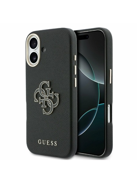 Guess Guess PU Resin Logo Задний Чехол за iPhone 17 Black
