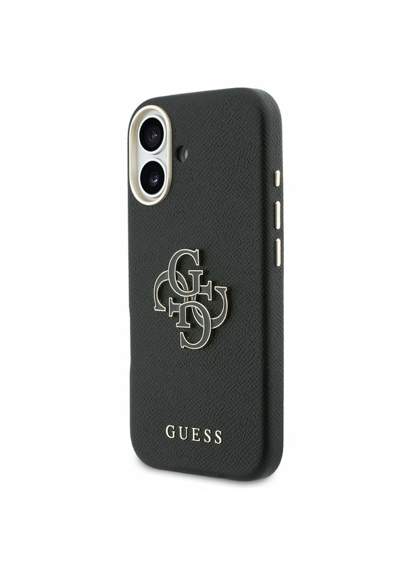 Guess Guess PU Resin Logo Задний Чехол за iPhone 17 Black