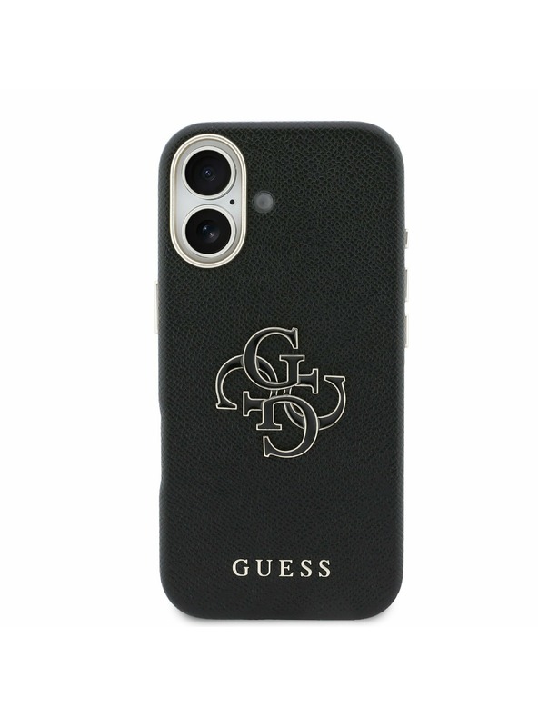 Guess Guess PU Resin Logo Задний Чехол за iPhone 17 Black