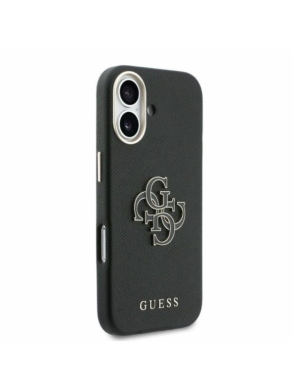 Guess Guess PU Resin Logo Задний Чехол за iPhone 17 Black