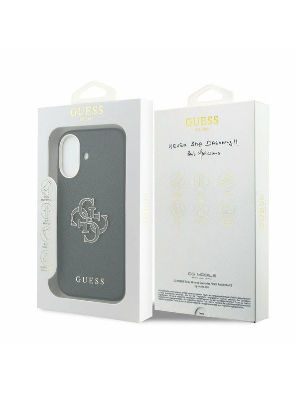 Guess Guess PU Resin Logo Задний Чехол за iPhone 17 Black