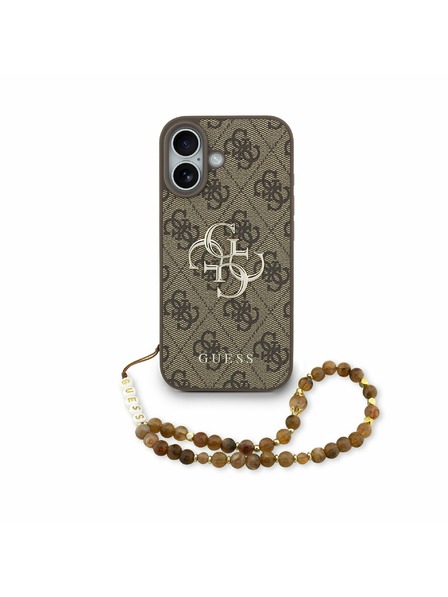 Guess Guess PU 4G Metal Logo Strap Задний Чехол за iPhone 17 Brown