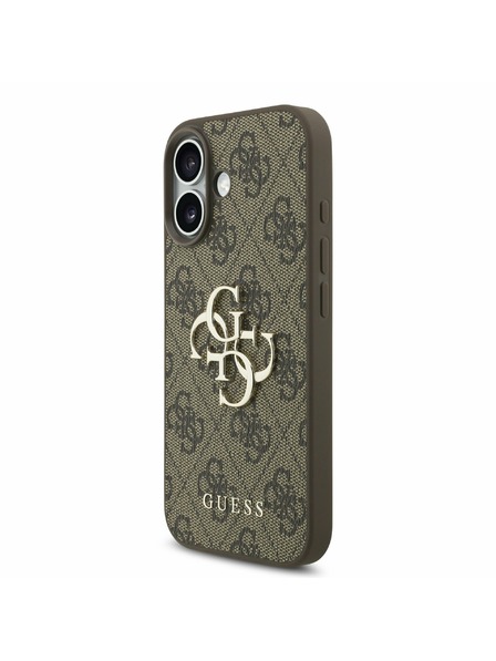 Guess Guess PU 4G Metal Logo Strap Задний Чехол за iPhone 17 Brown