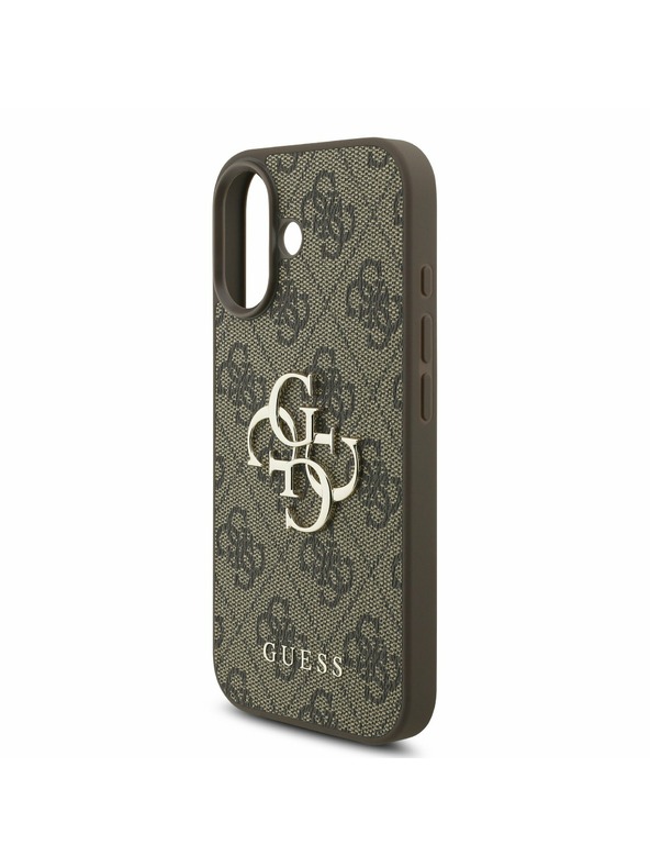 Guess Guess PU 4G Metal Logo Strap Задний Чехол за iPhone 17 Brown