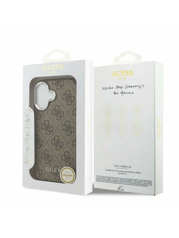 Guess Guess 4G MagSafe Задний Чехол за iPhone 17 Brown