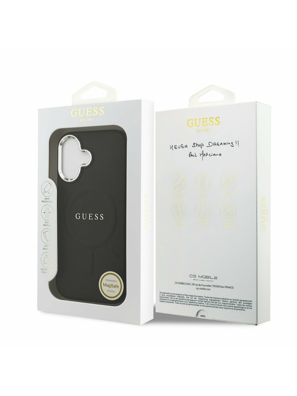 Guess Guess PU Saffiano MagSafe Задний Чехол за iPhone 17 Black
