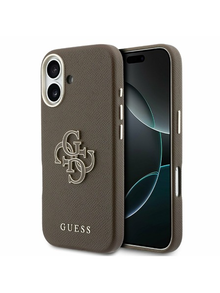 Guess Guess PU Resin Logo Задний Чехол за iPhone 17 Brown