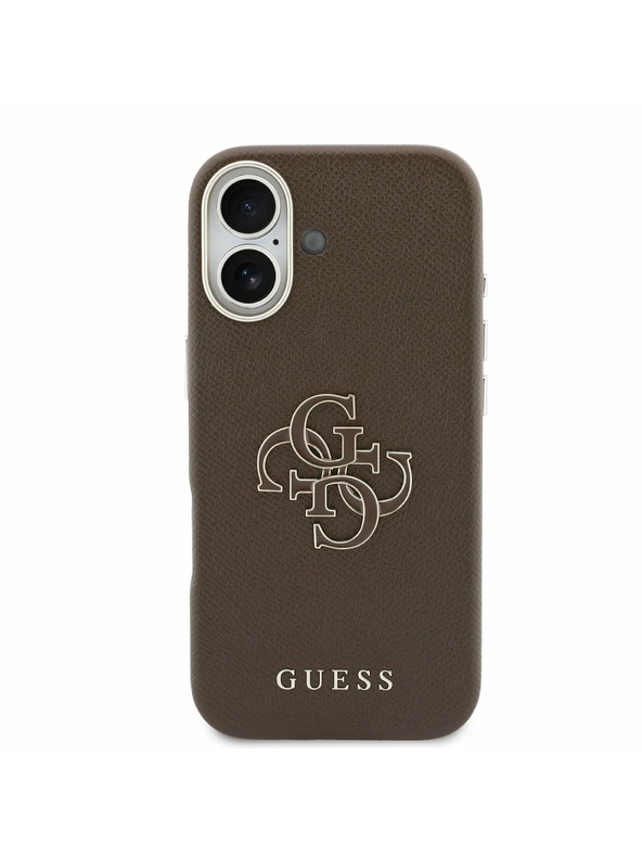 Guess Guess PU Resin Logo Задний Чехол за iPhone 17 Brown