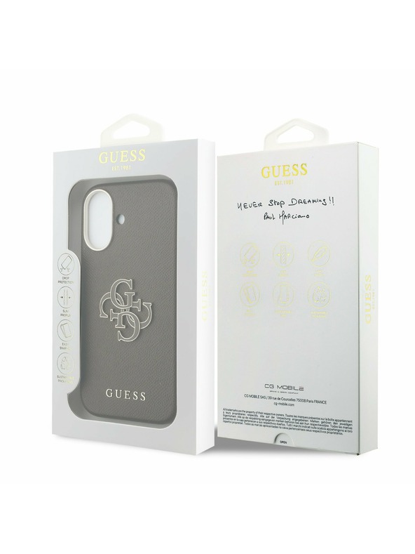 Guess Guess PU Resin Logo Задний Чехол за iPhone 17 Brown