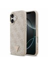 Guess Guess PU Leather 4G Strass Triangle Logo Gold Frame MagSafe Задний Чехол за iPhone 17 Pink