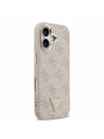 Guess Guess PU Leather 4G Strass Triangle Logo Gold Frame MagSafe Задний Чехол за iPhone 17 Pink