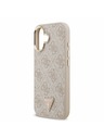 Guess Guess PU Leather 4G Strass Triangle Logo Gold Frame MagSafe Задний Чехол за iPhone 17 Pink