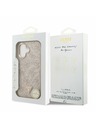 Guess Guess PU Leather 4G Strass Triangle Logo Gold Frame MagSafe Задний Чехол за iPhone 17 Pink