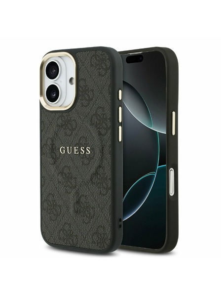 Guess Guess PU Leather 4G Gold Frame MagSafe Задний Чехол за iPhone 17 Black