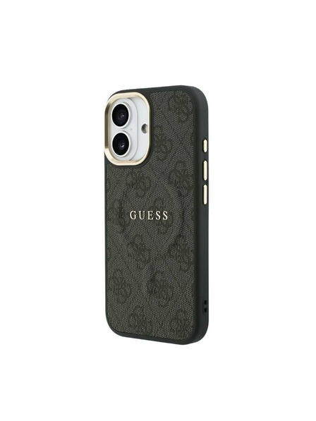 Guess Guess PU Leather 4G Gold Frame MagSafe Задний Чехол за iPhone 17 Black