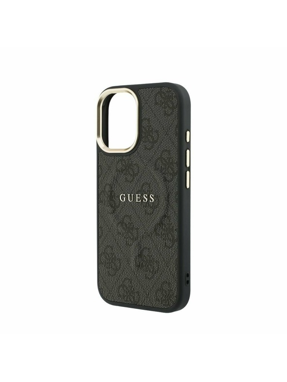 Guess Guess PU Leather 4G Gold Frame MagSafe Задний Чехол за iPhone 17 Black