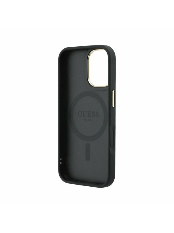 Guess Guess PU Leather 4G Gold Frame MagSafe Задний Чехол за iPhone 17 Black