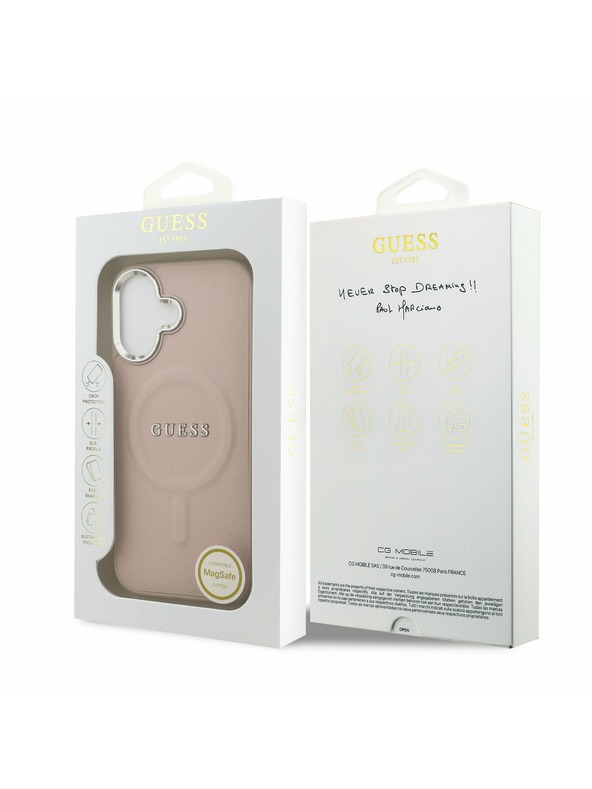 Guess Guess PU Saffiano MagSafe Задний Чехол за iPhone 17 Pink