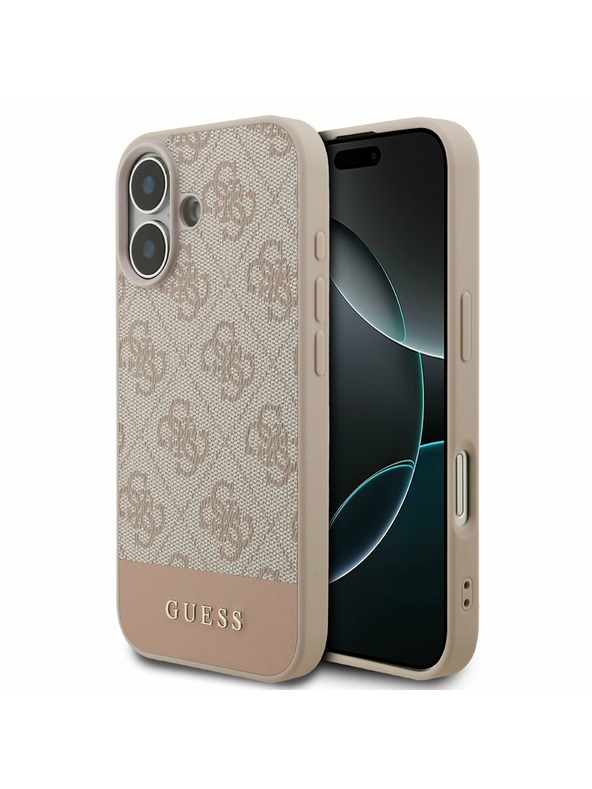 Guess Guess PU 4G Stripe Задний Чехол за iPhone 17 Pink