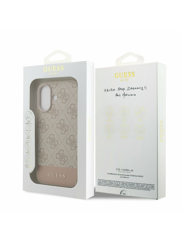 Guess Guess PU 4G Stripe Задний Чехол за iPhone 17 Pink