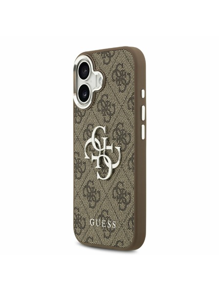 Guess Guess PU 4G Metal Logo Задний Чехол за iPhone 17 Silver Brown