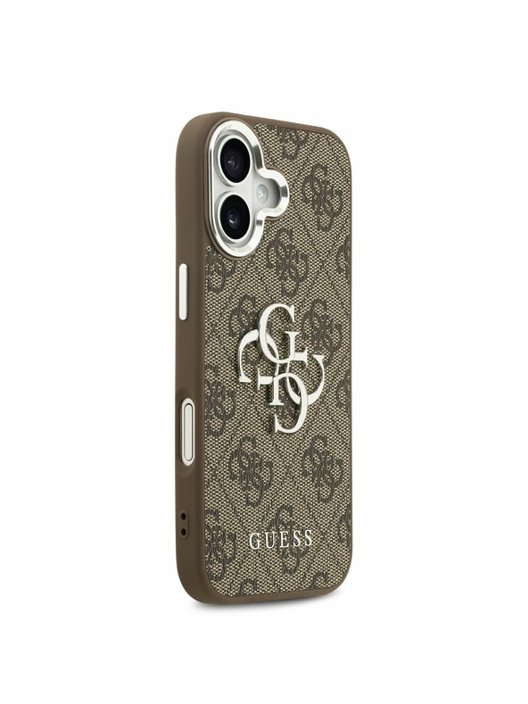 Guess Guess PU 4G Metal Logo Задний Чехол за iPhone 17 Silver Brown