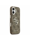 Guess Guess PU 4G Metal Logo Задний Чехол за iPhone 17 Silver Brown